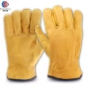 Driving gloves of 10.5" cow split leather with one pc leather of back for hand use