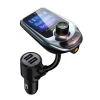 Dual USB 3.4A car bluetooth mp3 player with 1.8 inch LCD screen QC3.0 fast car charger Handsfree Aux Modulator