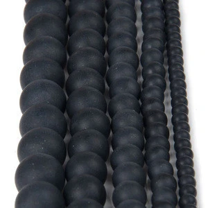 Dull Polish Matte Black Onyx Agate Beads Round natural stone beads for Making Jewelry 4 6 8 10 12mm BEADSeads Pick size