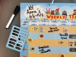 E1014 2015 hot sell magnetic weekly timetable planning board for teaching resources