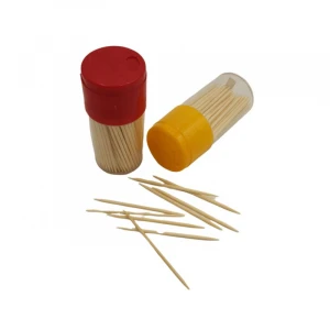 Eco - friendly bamboo product custom transparent packaging fruit toothpicks production