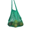 Eco friendly custom logo printed clear tote produce mesh bag vegetable packaging reusable organic 100% cotton bags drawstring