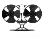 Eco-Friendly Twin Motor 8 Blades Silent Ecofan Double Head Pellet Stove Top Fan Wood Fireplace Parts