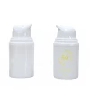 Eco friendly white empty PP plastic cosmetic packaging container serum lotion 15ml 50ml 30ml airless pump bottle