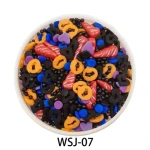 Edible Halloween Cake Sprinkles 100g Halal Horns Hollow Pumpkin Heart Sugar Ball Pattern Packaged in Bottle for Decorative Use