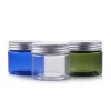 empty plastic PET jars for food or cosmetics with screw cap or aluminum cap