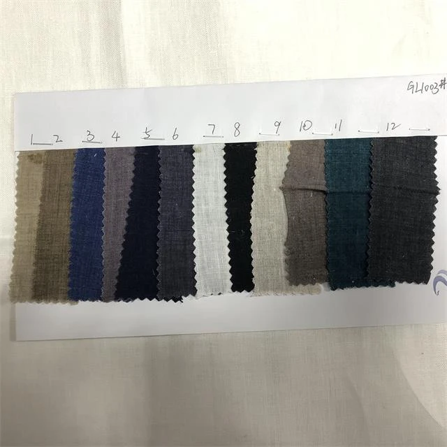Enzymed stone washed delave yarn dyed linen fabrics for wholesale