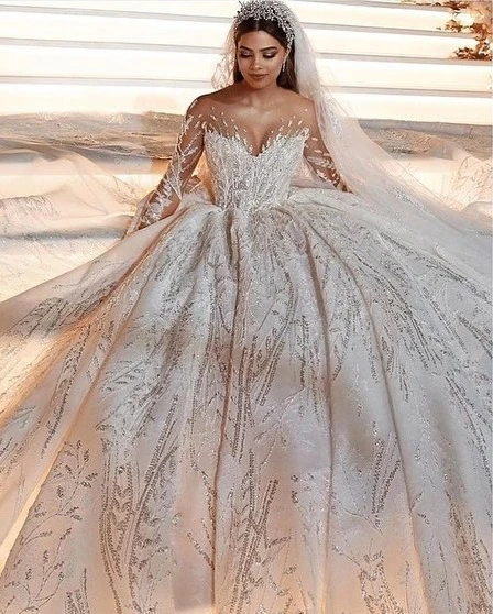 Eslieb Custom made Ball gown Gelinlik 2020 wedding dresses Long sleeves Trourok Vestido de noiva akanjo mariazy