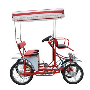 EU Standard Quadricyle Family Two And Four Person Pedal Bicycle With Canopy