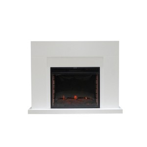 European classic 3d flame wooden electric fireplace with mantel