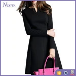 European Style V Neck Design Ladies Office Career Dresses