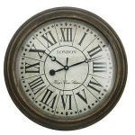 Exquisite Wood Handmade European Retro Antique Vintage Style Wooden Wall Clock with Roman Numerals