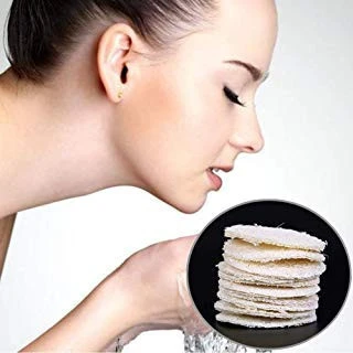 Facial Sponge for Skin, Natural Exfoliating Face Pad Loofah Sponge Facial Brush - Shower Scrubber Washing Makeup Remover Bath Ru