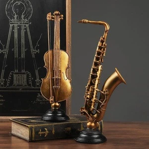 Factory American resin retro violin instrument saxophone model wine cabinet decoration crafts