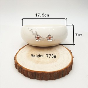 Factory Direct Exquisite Ceramic Tea Wash Big Bowl White Porcelain Tea Set For Tea Cup Cleaning