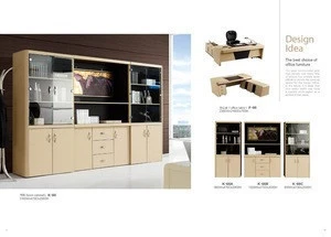 Factory Direct Price Wooden Office Filing Cabinet With Tempered Glass Door