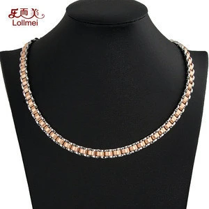 Factory direct rose gold health titanium steel germanium magnet magnetic necklace women