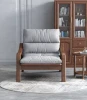 Factory Hot sale solid wood sofa chair with Upholstered back Lounge sofa chair living room furniture