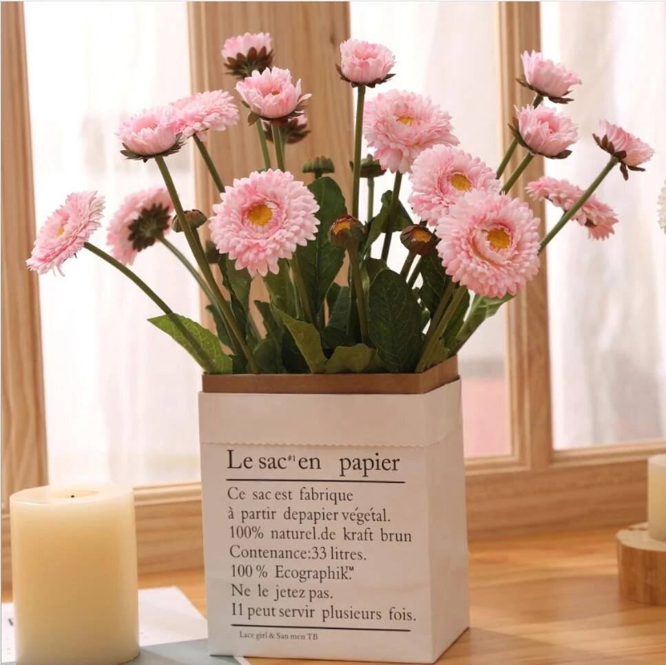 Factory Hot Sell 3 leads Artificial Gerbera Daisy Silk Flowers For Home Decoration