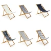 Factory selling wood and fabric comfortable wooden beach chair