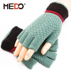 Fashion Handmade Cheap Wool Acrylic Glove Women Winter Knitted Gloves