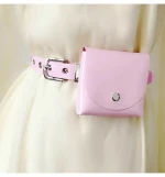 fashion new plastic neon candy color mini belt with pocket for girls