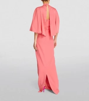 fashion wholesale ladies women dress elegant custom designed clothing casual formal halter neck caped evening gown dresses women