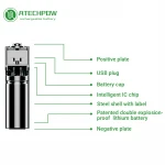 Fast Charging 1000mAh 1.5V 14500 Lithium Ion Battery Wireless Speaker AA USB Rechargeable Batteries