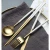 Import flatware 18/10 gold plated cutlery matt black dinnerware set from China