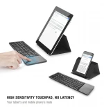 foldable mini rechargeable pocket  three  fold wireless keyboard touch pad