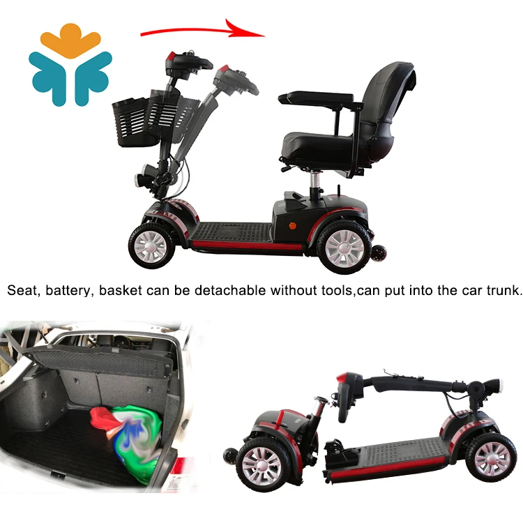 Foldable Portable Four Wheel free disability elderly mobility scooter