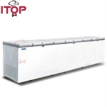 Folding Solid Door Chest freezer for frozen food frozen deep chest freezer for sea fish supermarket refrigeration equipment