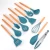 Import Food grade 11 piece silicone kitchen utensils set cooking tools wooden handle with holder from China