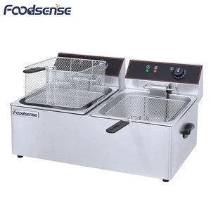 Foodsense Counter Top 2 Tank 2 Basket Electric Deep Fryer commercial deep fryers