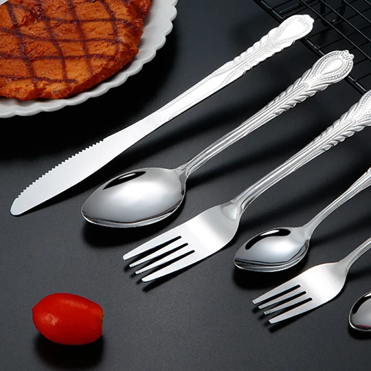 Fork Spoon Knife Set Kitchen Free Sample 304 Stainless Steel Wholesale Hotel Restaurant Flatware Sets Tableware Dinnerware Metal
