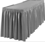 Free Shipping 100%polyester purple ICE SILK ruffled table skirt for wedding
