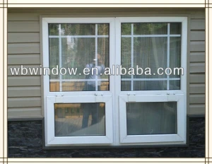 French style PVC/uPVC  triple glazed casement/awning  windows with grills design