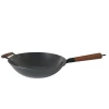 frying wok wooded handle light weight wooden wok with a long handle small wok