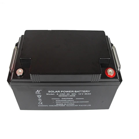 Gel lead acid rechargeable deep cycle 12V 65AH solar storage battery