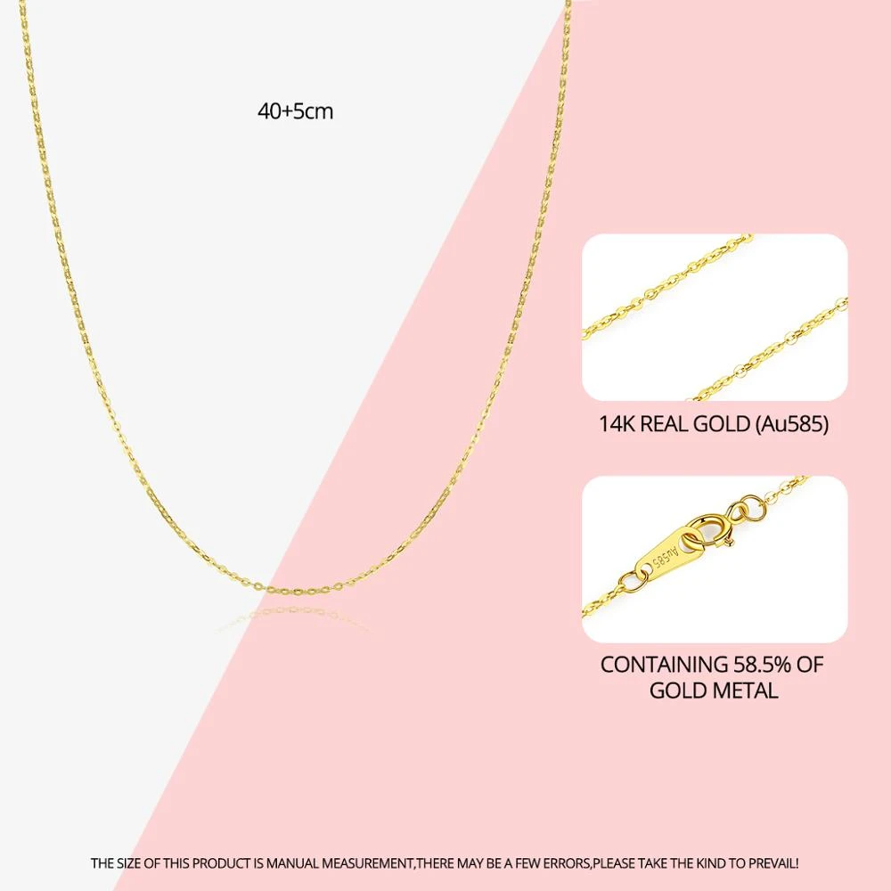 GEM&TIME 14k Gold Filled Chain Jewelry Wholesale Two Style Gold Chain Necklace Women 14k Solid Gold Chain