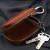 Import Genuine Leather Keyless Entry Remote Car Key Bag Keychain Zipper Key Case Fob Signal Blocking Bag for car keys from China