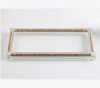 glass gold crushed diamond mirror tray popular rectangular glass tray