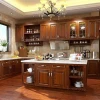 glossy solid wood italian style customized kitchen