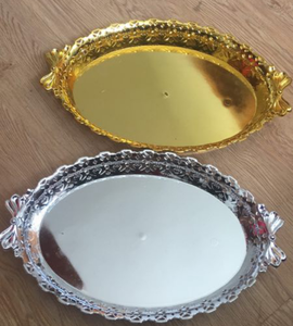 gold plastic charger plate/Food Grade silver coated plate/Round plate