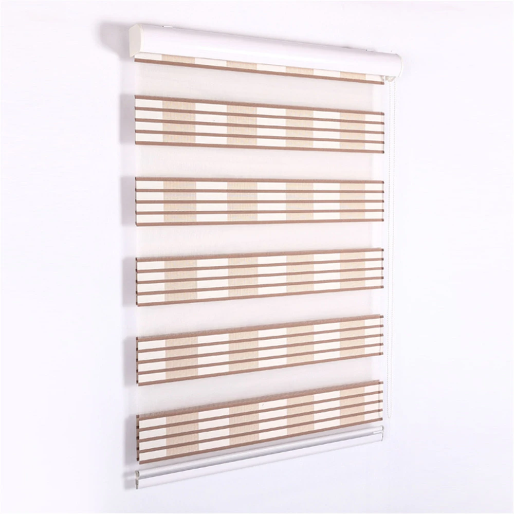 Good Housekeeping Window Blinds Shades Full Blackout Double Layer Zebra Roller Curtains Blinds