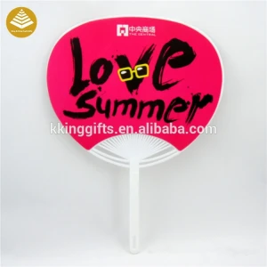 Good price give away custom logo branded plastic PVC hand Fan for advertisement promotional gift