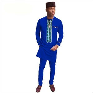 Good quality African men&#039;s traditional long shirt and pant design with fast delivery