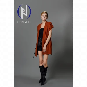 Good Quality Casual Sleeveless Knitted Long Cardigan Sweater