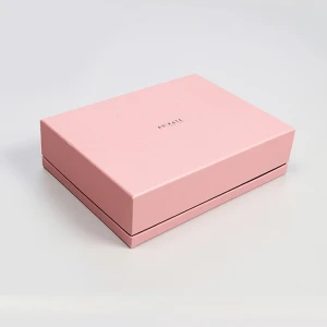 Guangzhou custom luxury pink rigid packaging gift box
