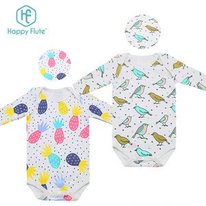 Happy Flute Newborn Baby Clothes Custom Cotton Baby Romper Baby Toddler Clothing